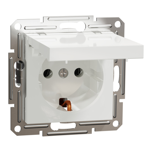 Schneider Asfora - Schutzkontakt Steckdose mit Deckel